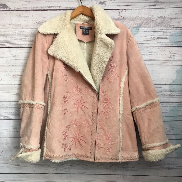 Bisou Bisou Jackets & Blazers - Bisou Bisou Pink Suede Jacket Faux Fleece Lining